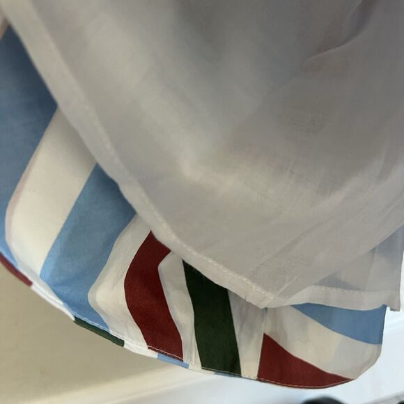 Maeve Anthro Halter Striped Cotton Midi Fit Flare Sundress Backless Sz S - Picture 5 of 6